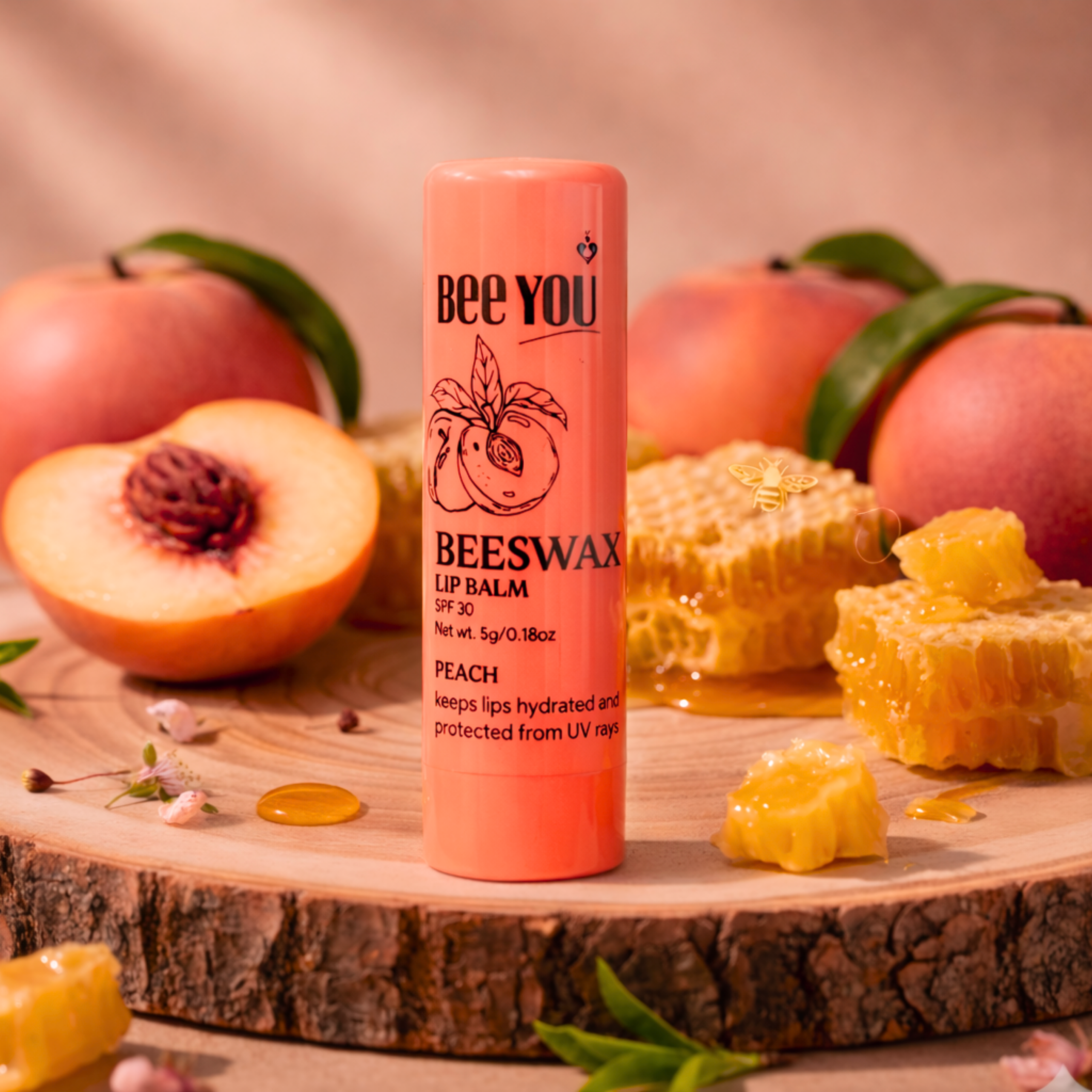 BeeYou Lip Balm - Peach